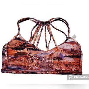 Lululemon, Racerback Sports Bra, Padding, Stretch, Floral, Women's sz 6, Active